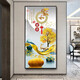 入戶玄關(guān)裝飾畫走廊過(guò)道掛畫豎版現(xiàn)代簡(jiǎn)約北歐客廳玄幻晶瓷墻壁畫 家和富貴 寬100高200【晶瓷鑲鉆】金框
