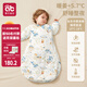 愛(ài)貝迪拉（AIBEDILA）嬰兒睡袋竹棉暖姜恒溫一體式防驚跳嬰幼兒睡衣防踢被秋冬中厚S藍