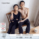 Calvin Klein內衣【抑菌抗靜電熱引力】情侶ck本命年彈力打底保暖秋衣褲隨心選 AD0003-UB1-女內衣松露黑 S