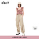 DZZIT【爆款補單】明星同款地素休閑褲春夏復(fù)古運動女3H2Q4071A 深卡其色 XS