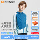 moodytiger兒童冰皮衣夏季男童防曬服涼感透氣薄款女童防曬衣撞色防蚊皮膚衣 幻境藍|修身款,建議拍大一碼 175 cm