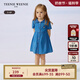 Teenie Weenie Kids【涼感】Teenie Weenie Kids小熊童裝25夏季新款女寶寶防曬牛仔裙 中藍(lán)色 100 cm