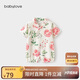 babylove嬰兒連體衣夏季竹棉山茶紗布和尚服新生兒寶寶衣服薄款透氣哈衣