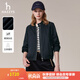 哈吉斯（HAZZYS）女裝 秋季女士【PHIZ系列】簡約休閑風立領夾克女 藏青色NV M (160/84A 38)