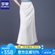 羅蒙（ROMON）不規(guī)則醋酸魚尾裙半身裙女夏季2025新款高腰包臀裙氣質百搭長裙子 杏色 M 20/M 2尺      27碼
