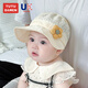 兔兔大文嬰兒帽子夏季薄款0-6-12個(gè)月寶寶遮陽(yáng)防曬帽大檐小月齡公主鴨舌帽 太陽(yáng)花黃色-可調節系帶 參考3-15個(gè)月/43-48cm