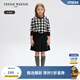 Teenie Weenie Kids小熊童裝24春夏款女童寶寶圓領(lǐng)格紋毛衣開衫 藏青色-大童 150cm