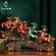 春錦秋鯉黃銅八駿雄風(fēng)馬擺件工藝品家居玄關(guān)辦公室裝飾品喬遷禮物 (順豐)TF小號黃銅八駿雄風(fēng)(彩銅)