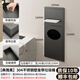釋風(fēng)不銹鋼壁龕衛(wèi)生間嵌入式垃圾桶金屬成品廁所馬桶壁龕柜置物架定制 鋼琴黑20*52*13.5cm【帶垃圾桶】