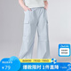 笛莎童裝女童長褲2025夏季中大童寬松輕薄工裝褲 淺藍 165