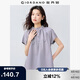 佐丹奴襯衫女純棉府綢壓褶氣質(zhì)小立領(lǐng)插肩襯衣女短袖13345303
