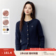 茵曼（INMAN）章若楠同款復(fù)古老錢風(fēng)女裝開衫毛衣2025春夏季新品通勤感針織衫 寶藍(lán)色 M