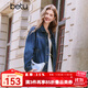百圖betu女裝2025春季新款短外套時(shí)尚翻領(lǐng)收腰顯瘦牛仔外套女2501T43 牛仔色 L