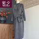 衛夕（WEIXI）時(shí)尚氣質(zhì)媽媽裝秋冬馬夾連衣裙長(cháng)袖中長(cháng)款兩件套中老年女毛衣套裝 灰色套裝 2XL 建議125-139斤