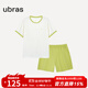 ubras純色舒適柔軟水果全棉家居服睡衣女短袖長(cháng)褲短褲套裝情侶款軟棉棉 【短袖短褲】女款-奶糖白色 M