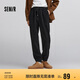 森馬（Semir）休閑褲男肌理感燈芯絨長褲冬拼接抽繩束腳褲錐形101724127111 