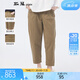斯琴（siqin）2024春新品女卡其色棉質(zhì)一粒扣加厚彈力休閑褲長(zhǎng)褲 BDCK00367 卡其 S