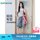 熱風(fēng)（Hotwind）女士牛仔短褲2025年夏季新款高腰港風(fēng)時(shí)尚牛仔中褲復(fù)古五分褲 06蘭色 27