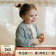 OAK FAMILY春秋女童長(cháng)袖針織衫寶寶毛衣開(kāi)衫外搭薄外套 灰綠 100 cm