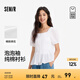 森馬（Semir）[商場(chǎng)同款]短袖襯衫女方領(lǐng)泡泡袖2025夏新款修身純棉繡花襯衣 漂白10007 M