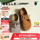 百麗（Belle）七夕禮物厚底松果吐司2代勃肯鞋女秋新商場款串珠休閑鞋E1J1DCM5 棕色 39 (245mm)