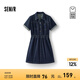 森馬（Semir）森柔牛仔|商場(chǎng)同款牛仔連衣裙女工裝風(fēng)2025新款夏季收腰短裙 牛仔深藍88301 L