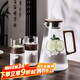 青蘋(píng)果新中式耐熱冷水壺1900ml 高硼硅玻璃胡桃木蓋把手涼水壺泡茶壺