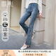 香影（xiangying）微喇開叉牛仔褲女2025年春季新款設(shè)計(jì)感藍(lán)色休閑高腰顯瘦長褲 牛仔藍(lán) S