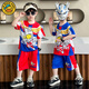 G.DUCKKIDS童裝男童套裝夏季新款賽羅奧特曼衣服兒童運(yùn)動(dòng)套裝卡通寶寶兩件套 彩虹奧特曼藍(lán)色aoegkqe 100 建議90-100cm3-4歲