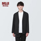 無(wú)印良品 MUJI 男式 夾克 長(zhǎng)袖 男士外套男款春秋 西裝小西服AC1W3A4S 黑色 XL(180/104A)