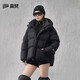 高梵黑金鵝絨服抱抱5.0四格短款2025新款女士休閑戶(hù)外羽絨服 黑色 M