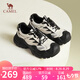 駱駝（CAMEL）丑萌鞋女透氣網(wǎng)面撞色厚底戶外休閑鞋 L25S255130 米/黑 37