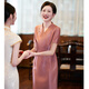勤記婚禮媽媽裝高檔禮服平時(shí)可穿的50歲高貴年輕結(jié)婚媽媽禮服2025新款 XL建議105-115斤 短袖香檳粉[顯瘦連衣裙] 均碼