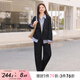 MsShe【仿牛仔拼接條紋假兩件套裝】大碼女裝2025新款秋裝胖mm外套女 外套-藏青藍(lán)色現(xiàn)貨 2XL