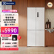 伊萊克斯(Electrolux)485升598mm超薄制冰真正零平嵌十字門家用冰箱風(fēng)冷無霜變頻1級(jí)節(jié)能EQE4800A-W珍珠白