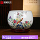 收藏天下景德鎮(zhèn)陶瓷器聚寶盆家居客廳玄關(guān)裝飾品辦公室桌面擺件喬遷送禮品 富貴吉祥+底座+證書 高度21cm-順豐包郵