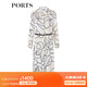 PORTS寶姿春夏新品女裝長袖長連衣裙LM8D192MPT018 米白色印花 L (8)