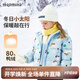 MQDMINI童裝兒童羽絨服男童保暖外套寶寶厚實(shí)連帽冬裝中小童上衣 可愛(ài)滿(mǎn)印藍色 130
