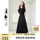 梵希蔓簡(jiǎn)約通勤短袖連衣裙女2025年夏季新款收腰顯瘦小黑裙子 黑色  XL 