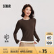 森馬（Semir）長(zhǎng)袖T恤女假兩件緊身磨毛圓領(lǐng)2024冬季吸濕發(fā)熱撞色109724101002