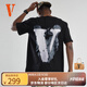 VLONESmokeDemonAngel煙霧惡魔天使V字短袖T恤男女同款 VLTE2001黑天使 XL