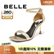 百麗（Belle）花樣年華一字帶涼鞋女商場3AB33BY4 金色【劉雯同款】 36 (230mm)