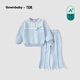 可英 GOWINBABY女童運(yùn)動(dòng)套裝2025春秋兒童運(yùn)動(dòng)服藍(lán)色女孩時(shí)髦甜美春裝衣服蕾絲 藍(lán)色 130 cm
