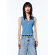 太平鳥(niǎo)【商場(chǎng)同款】女裝2025夏季新款三醋酸天絲線(xiàn)背心A1EFF2117 藍色 S 155