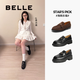 百麗（Belle）七夕禮物宋佳同款海鷗樂福2.0版25女商場款皮鞋B5J1DCA5預(yù)售 【劉雯同款】黑色（4CM） 2.0 38 (240mm)