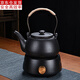古德窯 煮茶壺陶瓷煮茶器套裝家用電陶爐泡茶壺白茶普洱黑陶提梁壺干燒 提梁《富貴》燒水壺+帝依電陶爐
