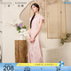 三彩大碼女裝2025夏季新款新中式立領(lǐng)連衣裙提花修身改良旗袍胖MM