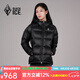 黑冰戶外厚款鵝絨連帽羽絨服 女款800蓬輕暖防風防潑羽絨服 FAF8611 黑色 L