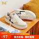 361°運動(dòng)男鞋秋冬季學(xué)生復古厚底增高小白休閑板鞋子男672426615-5