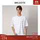 巴魯特（Brloote）短袖T恤男寬松暗條紋時(shí)尚落肩體恤夏裝上衣 白色 180/100A